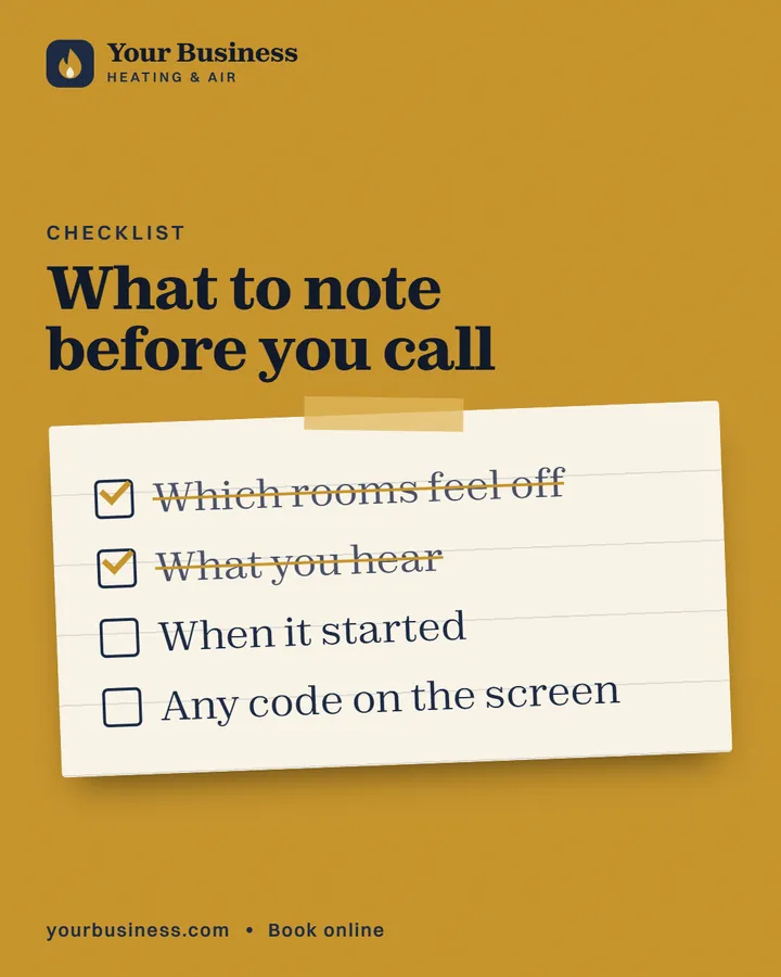 Sample post: What to note before you call